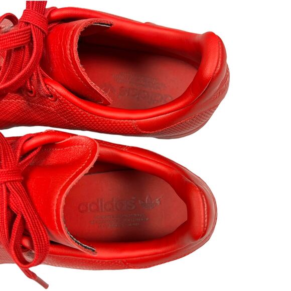 Adidas Stan Smith Sneakers Scarlet Red Adicolor Lace-Up Low‎ Top Men's 9.5 Shoes - Picture 7 of 14